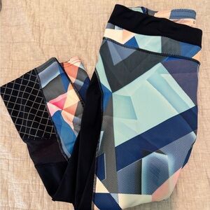 Athleta Multicolor Striped Leggings